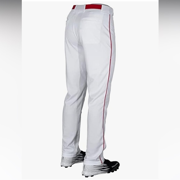 Rawlings Baseball Pants White Red Stripe - Picture 4 of 15